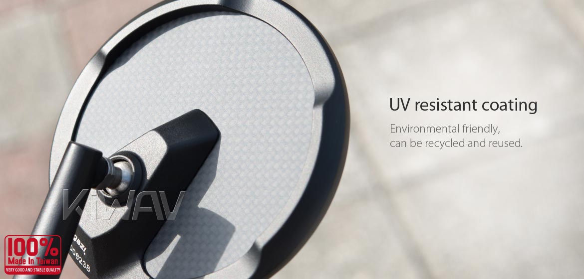 True carbon fiber KiWAV motorcycle mirrors Mamba Round black universal fit for 10mm mirror thread and Harley Davidson