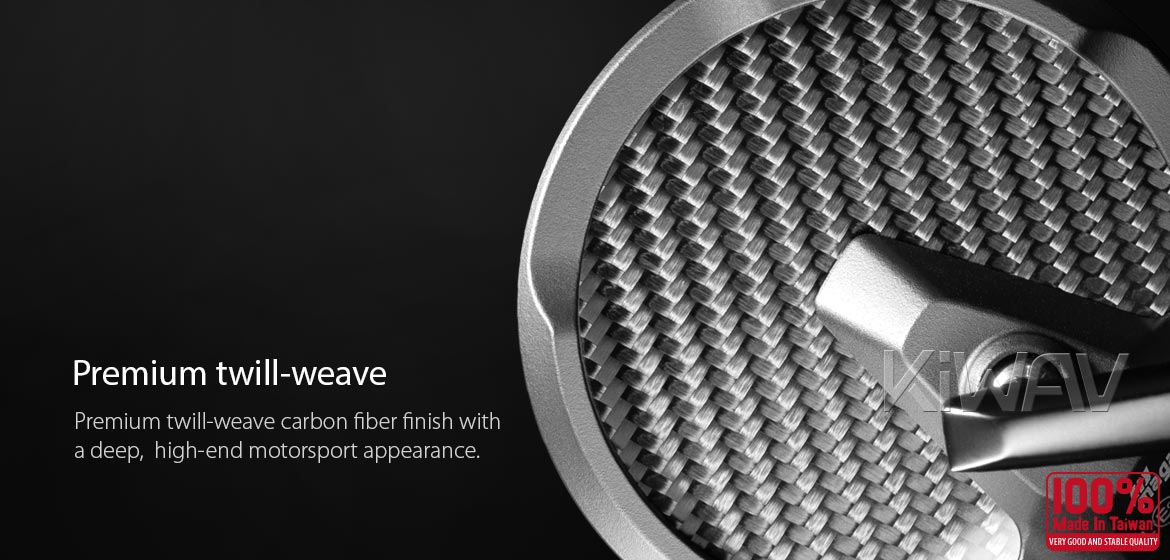 KiWAV glossy carbon fiber bar end mirrors Mamba Round compatible for BMW motorcycles