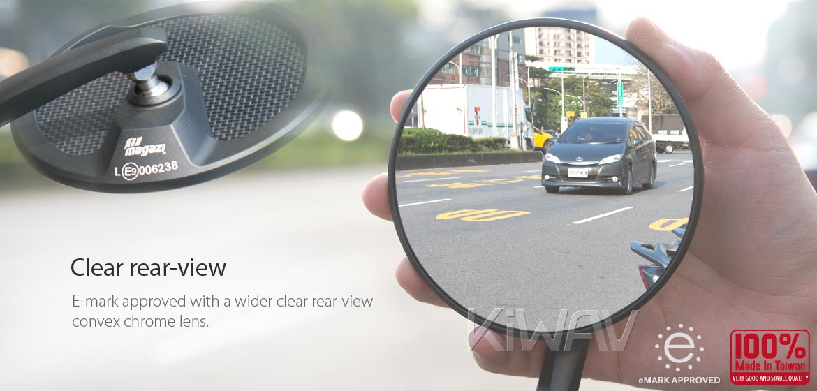 KiWAV glossy carbon fiber bar end mirrors Mamba Round compatible for BMW motorcycles