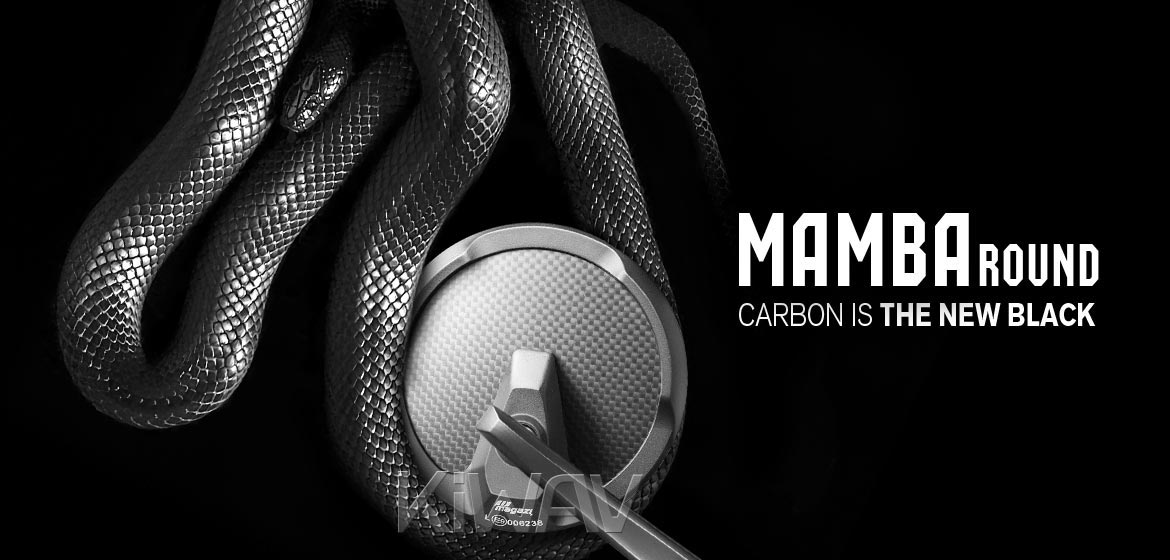 KiWAV heavy weight mirrors Mamba Round matte carbon for M6 mirror threaded handlebars motorcycles