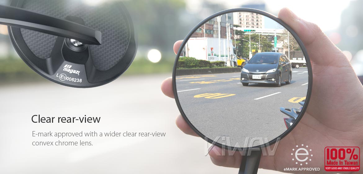 KiWAV heavy weight mirrors Mamba Round matte carbon for M6 mirror threaded handlebars motorcycles