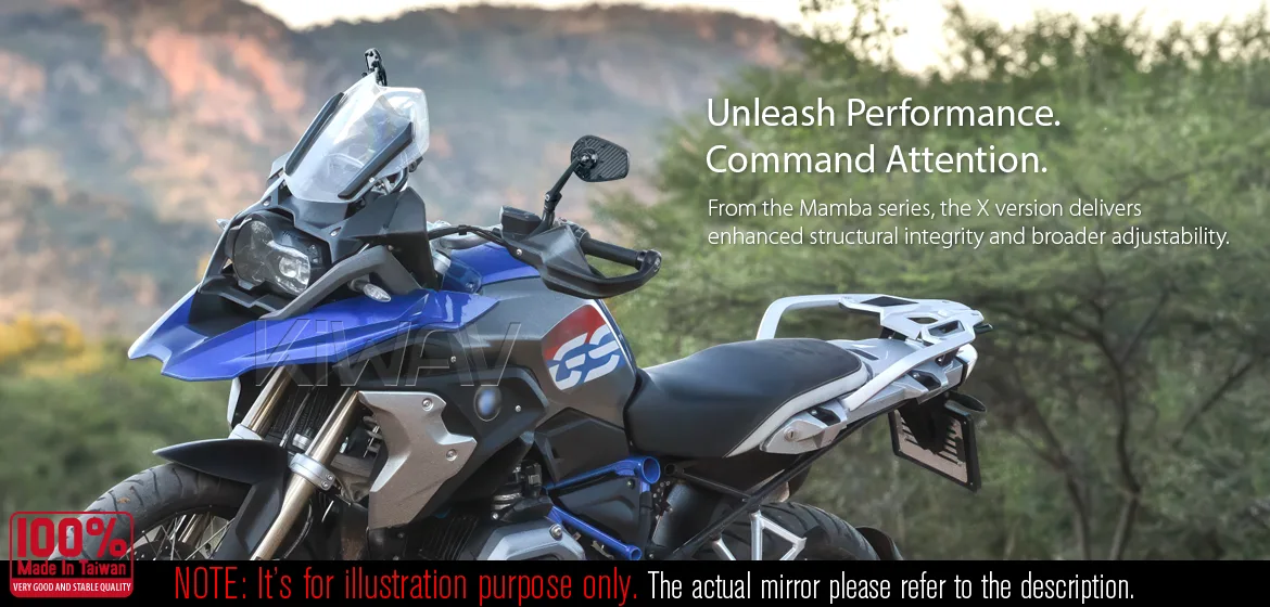 KiWAV motorcycle real carbon fiber mirror MambaX a pair compatible with most BMW