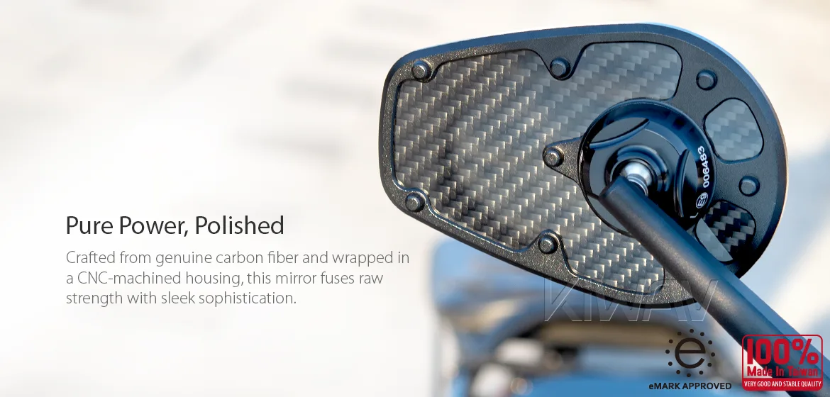 KiWAV motorcycle real carbon fiber mirror MambaX a pair compatible with most BMW