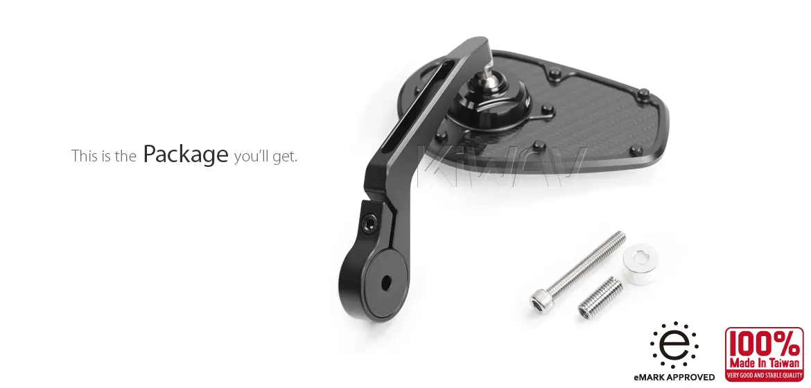 KiWAV motorcycle bar end mirror MambaX black a piece compatible with Indian Scout Bobber