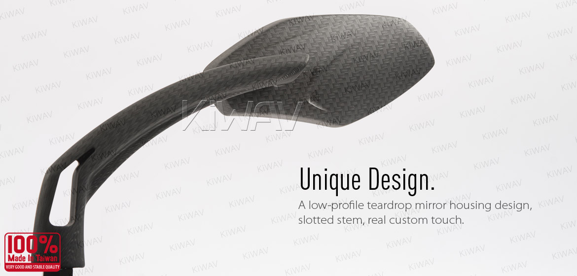 KiWAV Medusa carbon motorcycle mirrors universal fit