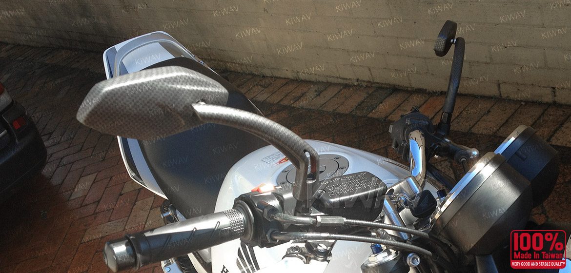 KiWAV Medusa carbon motorcycle mirrors universal fit