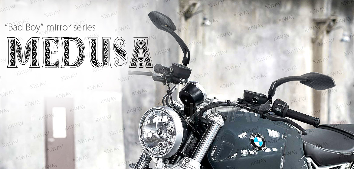 KiWAV Medusa carbon motorcycle mirrors fit BMW