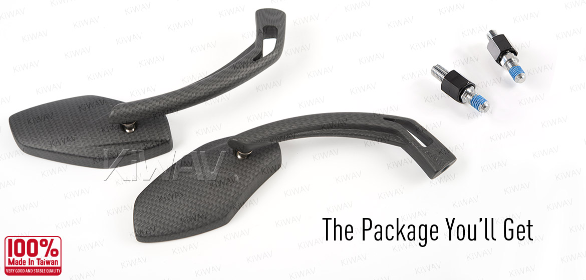 KiWAV Medusa carbon motorcycle mirrors fit Halrey street 750 500