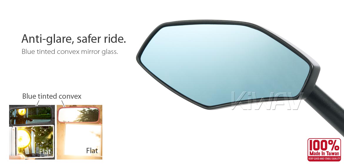 KiWAV Medusa black motorcycle mirrors fit scooter