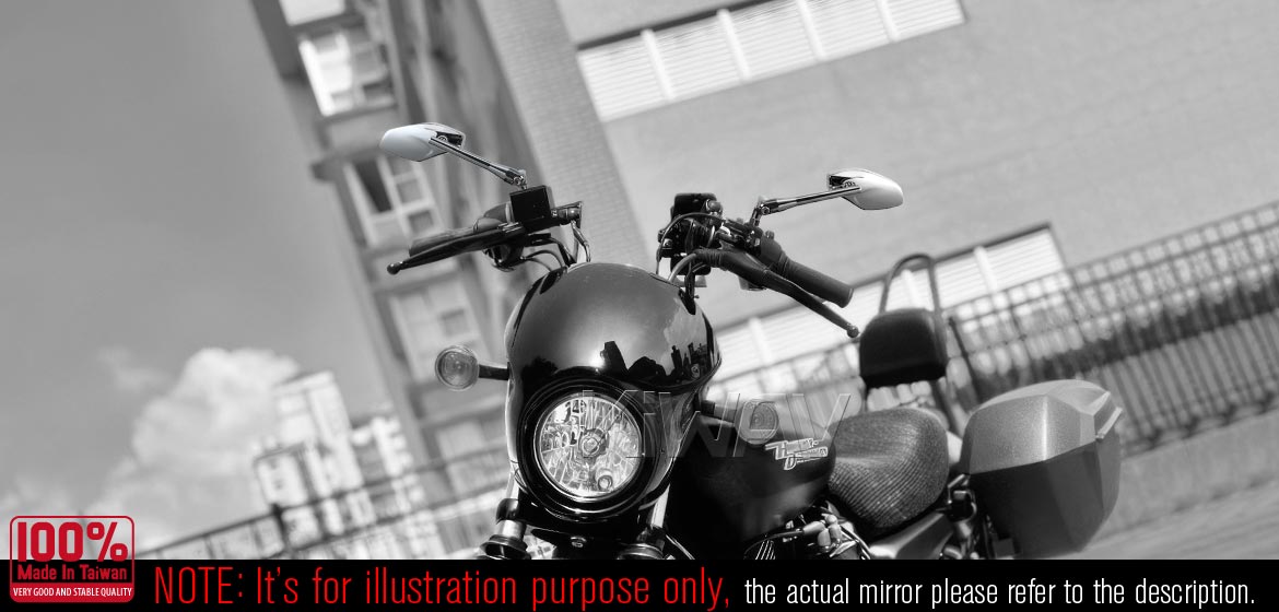 KiWAV Medusa chrome motorcycle mirrors compatible for Harley Davidson Street 500/ 750