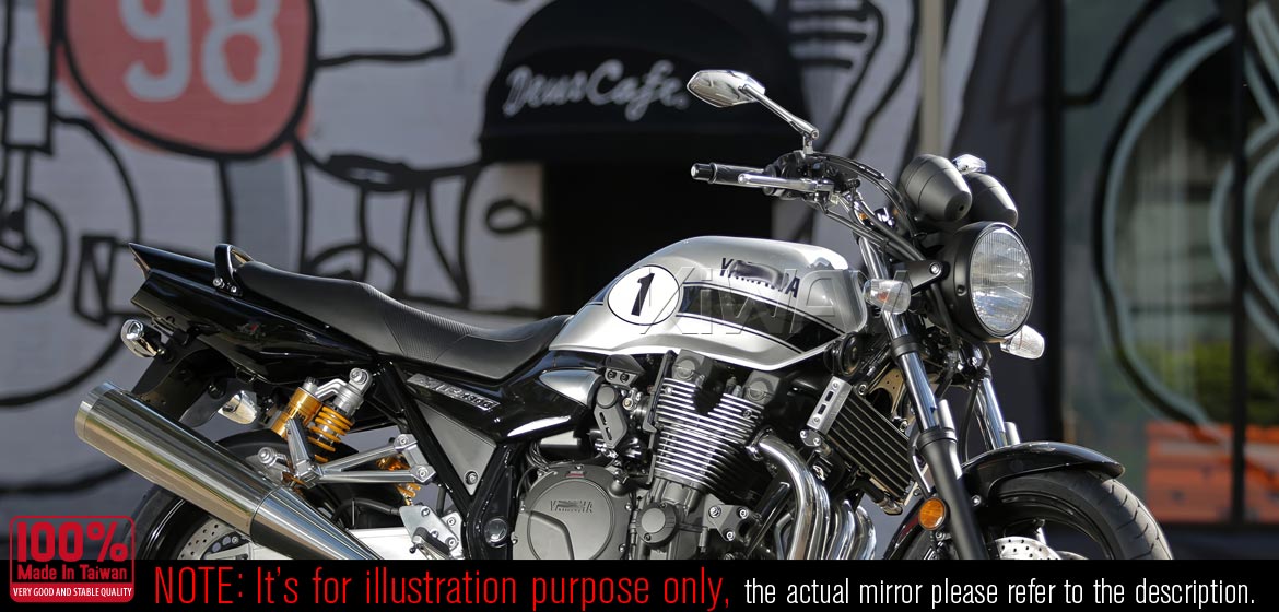 KiWAV Medusa chrome motorcycle mirrors fit scooter