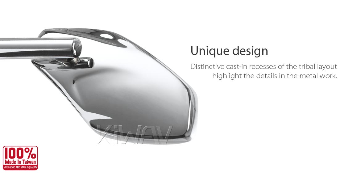 KiWAV Medusa chrome motorcycle mirrors fit scooter