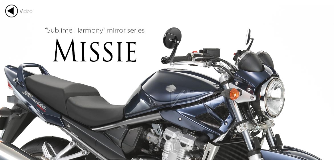 KiWAV motorcycle bar end mirrors Missie black compatible for M6 threaded handlebars