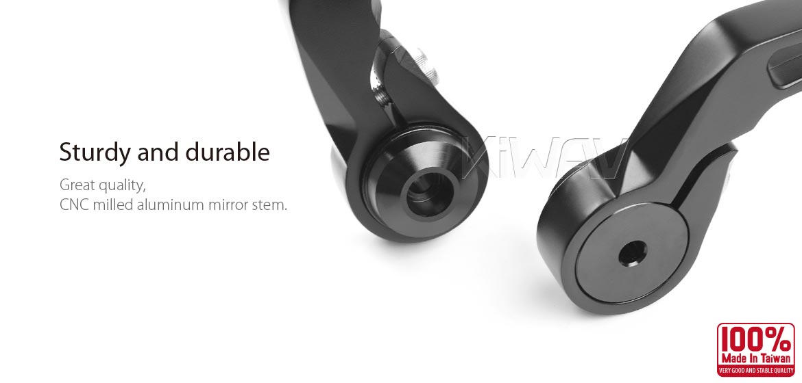 KiWAV motorcycle bar end mirrors Missie black compatible for Triumph air-cooled motorcycles
