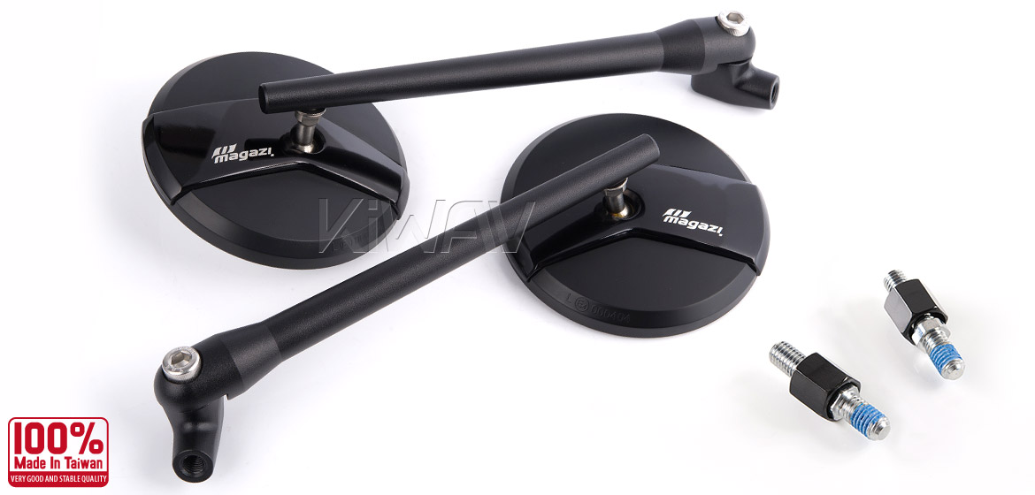 Magazi Missie black matte stem mirrors a pair for Harley Street 750 500