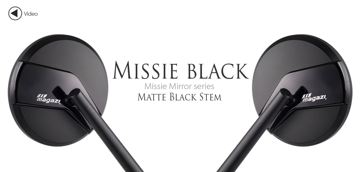 Magazi Missie black matte stem 10mm mirrors a pair for motorcycle, golf cart