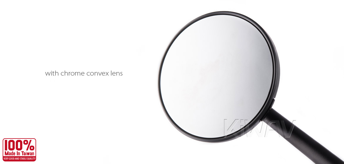 Pair Round black mirrors Missie black base adjustable Kawasaki