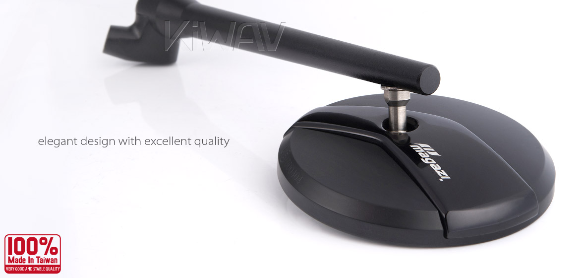 Magazi Missie black matte stem mirrors a pair for scooter motorcycle, golf cart