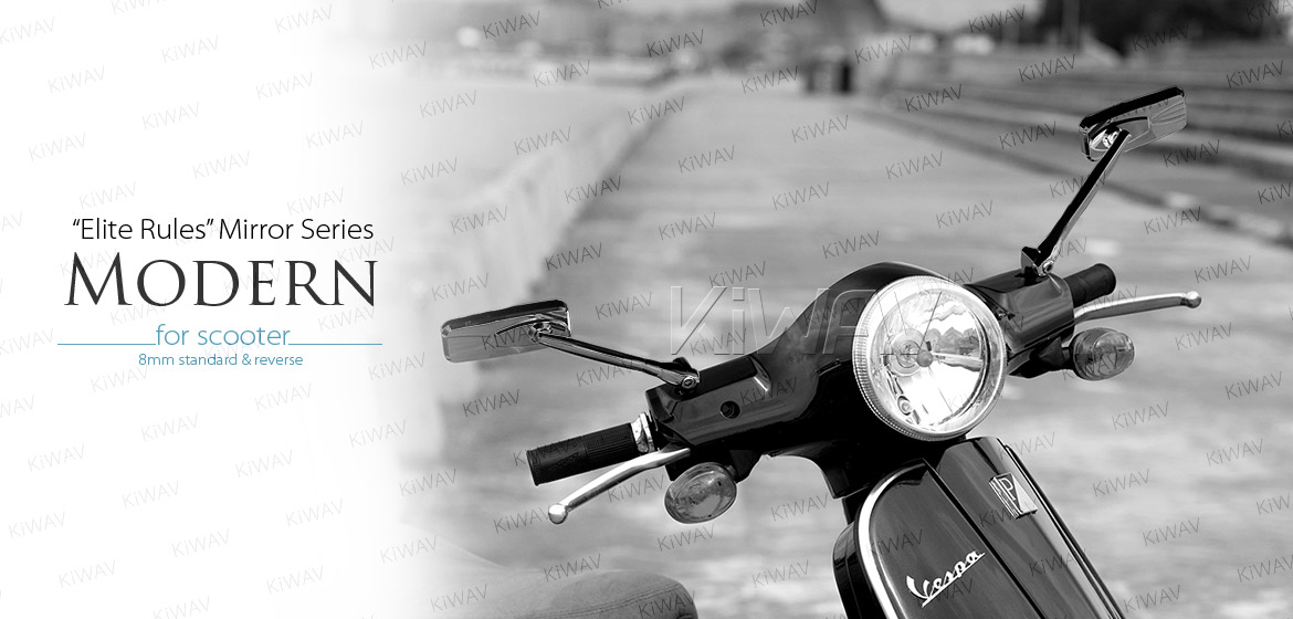 KiWAV Modern black motorcycle mirrors for scooter