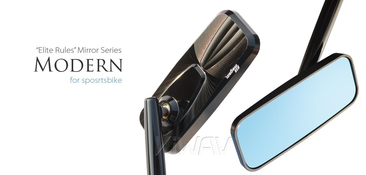 Black fairing mirrors CNC Modern chrome base adjustable Kawasaki