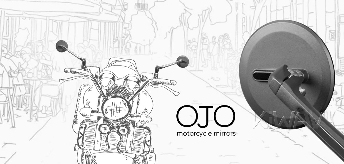 Thinnest motorcycle mirrors KiWAV motorcycle mirrors Ojo black compatible for most Harley Davidson
