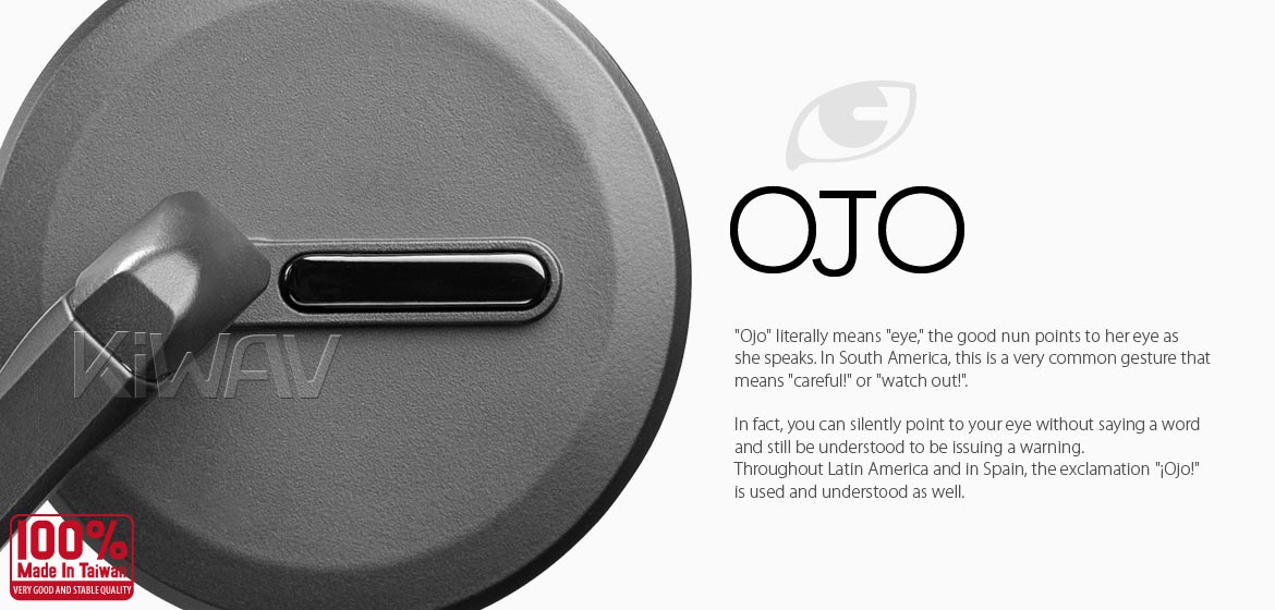 Thinnest motorcycle mirrors KiWAV motorcycle mirrors Ojo black compatible for most modern Vespa models, GTS/ GTV/ LX/ LT/ LXV/ S