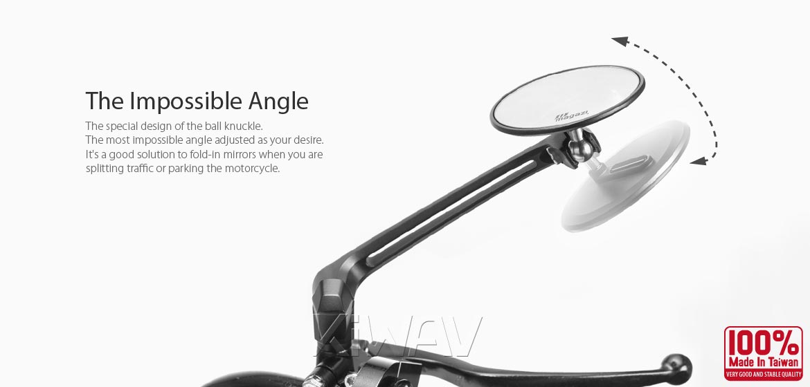 Thinnest motorcycle mirrors KiWAV motorcycle mirrors Ojo black compatible for most Harley Davidson
