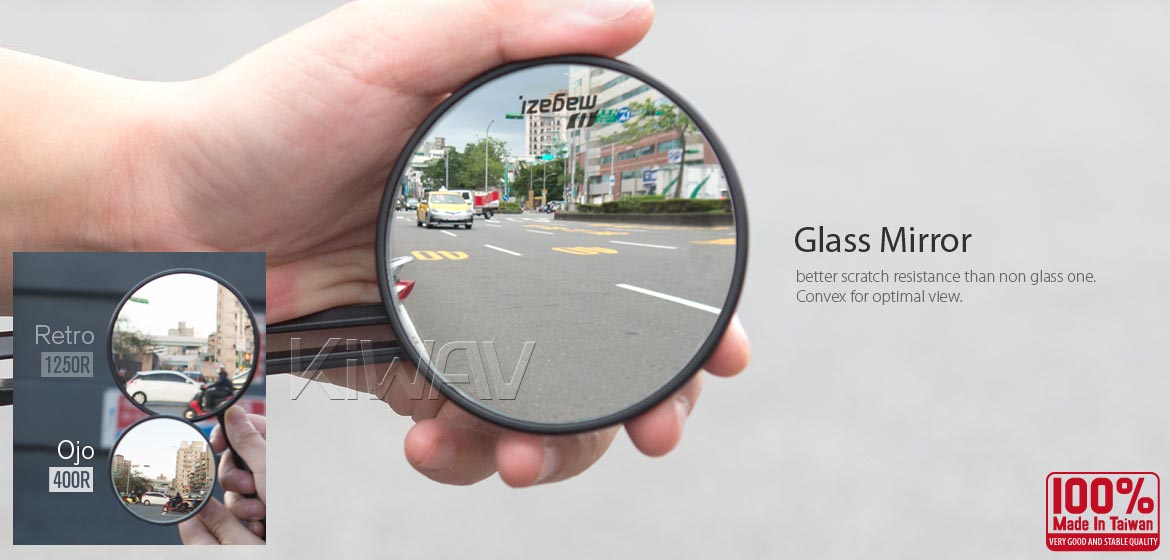 Thinnest motorcycle mirrors KiWAV motorcycle mirrors Ojo black compatible for most Harley Davidson