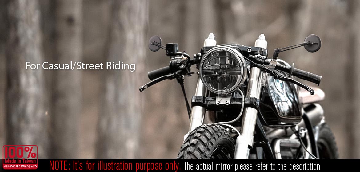 Thinnest motorcycle mirrors KiWAV motorcycle mirrors Ojo black compatible for most Harley Davidson