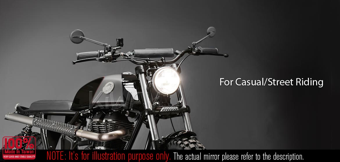 Thinnest motorcycle mirrors KiWAV motorcycle mirrors Ojo black compatible for most Harley Davidson