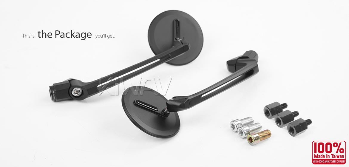 Thinnest motorcycle mirrors KiWAV motorcycle mirrors Ojo black compatible for most modern Vespa models, GTS/ GTV/ LX/ LT/ LXV/ S