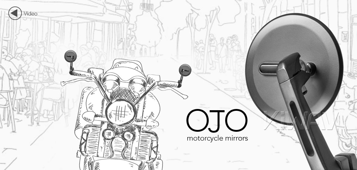 KiWAV motorcycle bar end mirrors Ojo black compatible for Harley Sportster Dyna Softail XG street