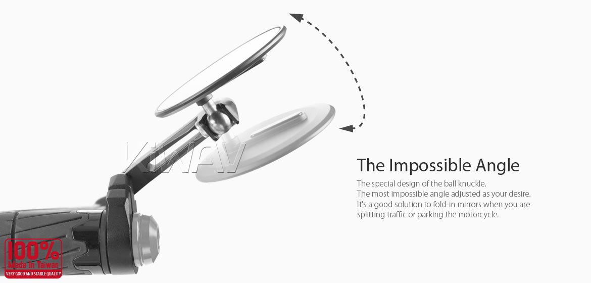 The thinnest motorcycle mirrors KiWAV motorcycle bar end mirrors Ojo black for 22/25mm handlebar