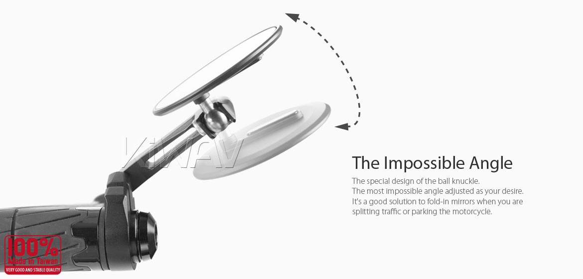 The thinnest motorcycle mirrors KiWAV motorcycle bar end mirrors Ojo black compatible for Yamaha M16 threaded handlebars