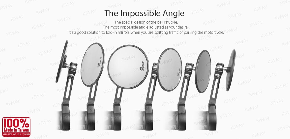 The thinnest motorcycle mirrors KiWAV motorcycle bar end mirrors Ojo black for 22/25mm handlebar