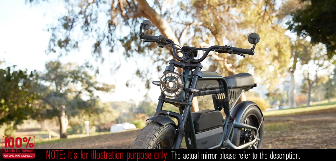 KiWAV bar end mirrors Ojo black for most bicycles, Ebikes with hollow bar end