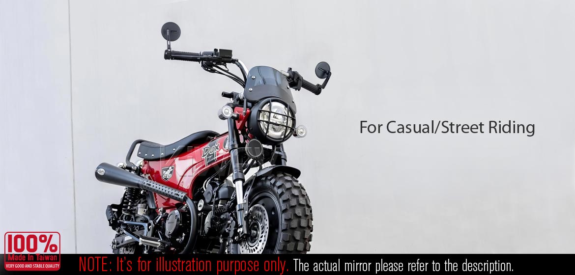 KiWAV motorcycle bar end mirrors Ojo black compatible for Honda specific mini motorcycles