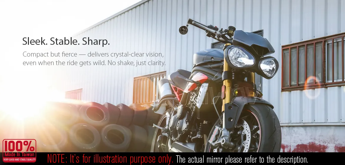KiWAV motorcycle bar end mirror Orbii black a pair compatible with Triumph air-cooled models
