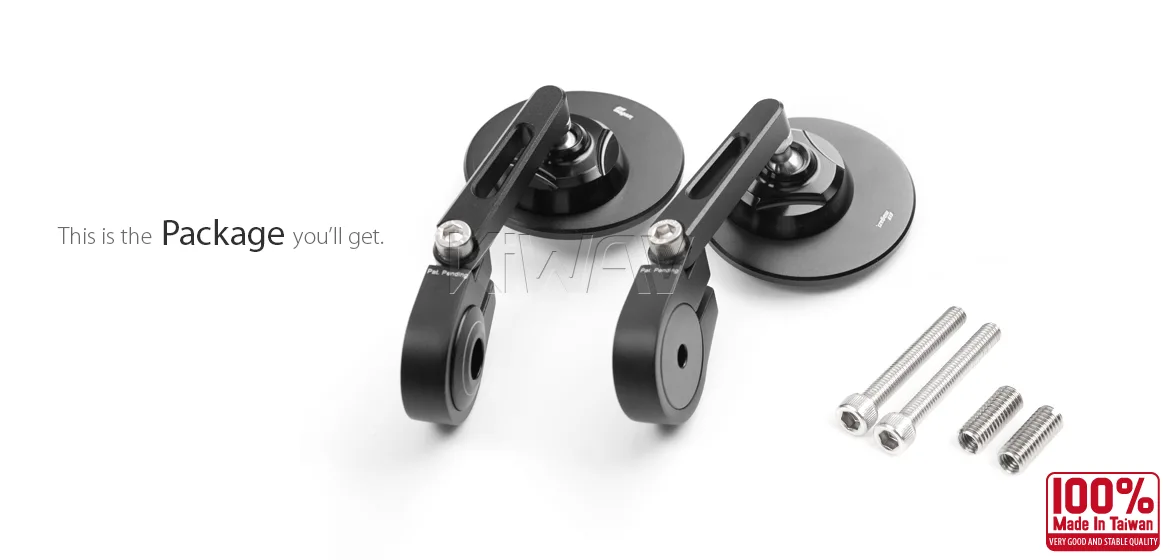 KiWAV motorcycle bar end mirror Orbii black a pair compatible for Harley Sportster S Nightster 2021-