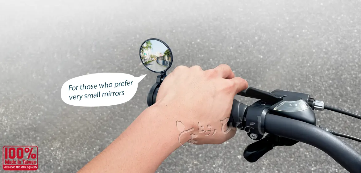 Toyotomi bar end mirror Orbix black for most bicycles, Ebikes with hollow bar end a piece