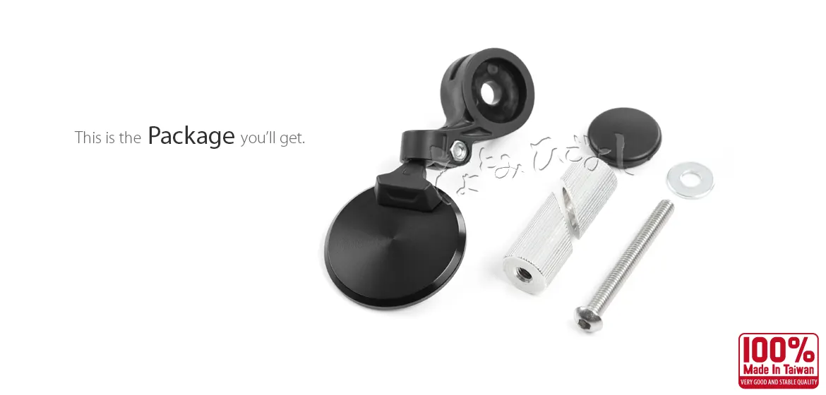Toyotomi bar end mirror Orbix black for most bicycles, Ebikes with hollow bar end a piece