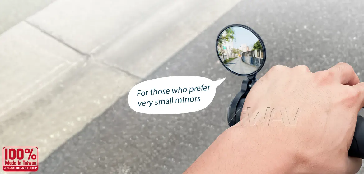 KiWAV motorcycle bar end mirror Orbix black a piece compatible for Yamaha M16 threaded handlebars