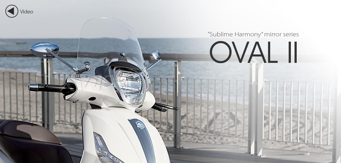 KiWAV motorcycle mirrors OvalII chrome universal fit for 8mm mirror thread