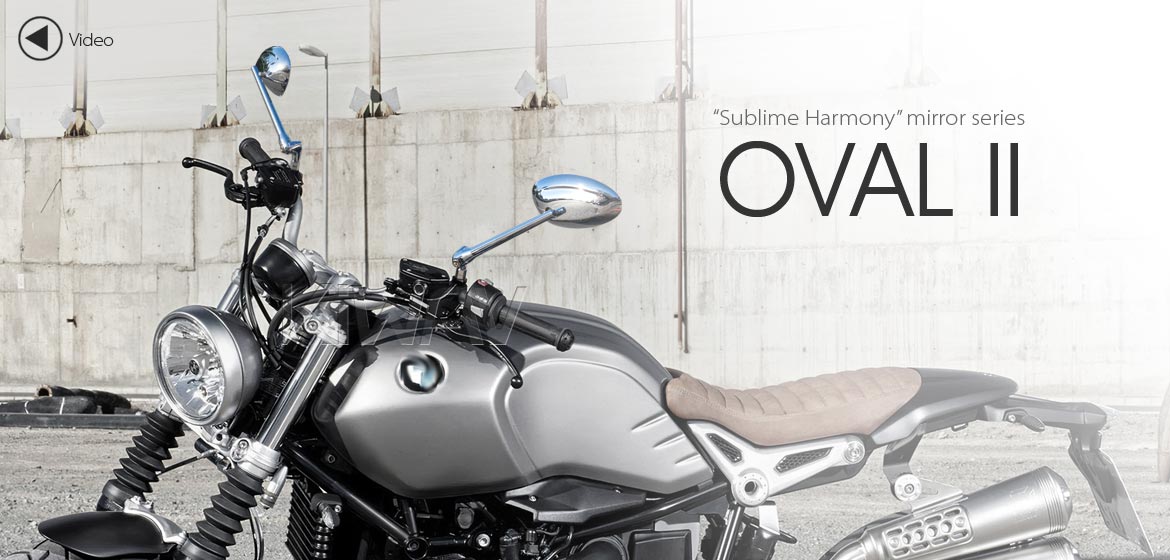 KiWAV motorcycle mirrors OvalII chrome 10mm 1.5pitch for BMW