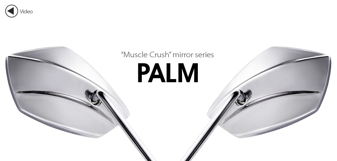 KiWAV motorcycle mirrors Palm chrome Harley Magazi
