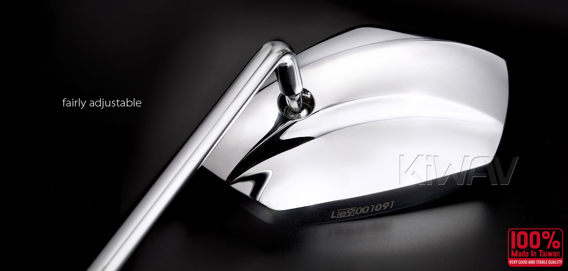 KiWAV motorcycle mirrors Palm chrome Harley Magazi