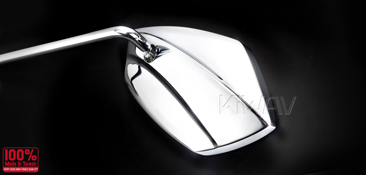 KiWAV motorcycle mirrors Palm chrome Harley Magazi