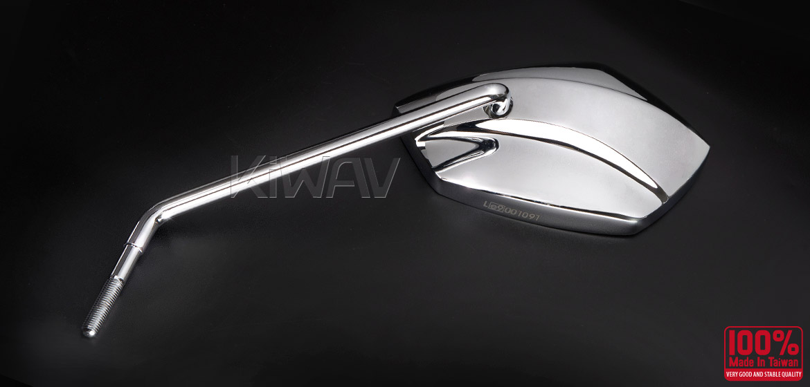 KiWAV motorcycle mirrors Palm chrome Harley Magazi