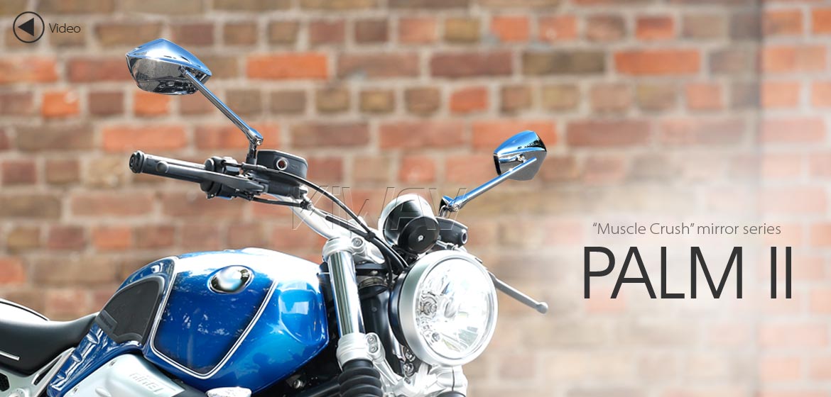 KiWAV motorcycle mirrors PalmII chrome 10mm 1.5pitch for BMW