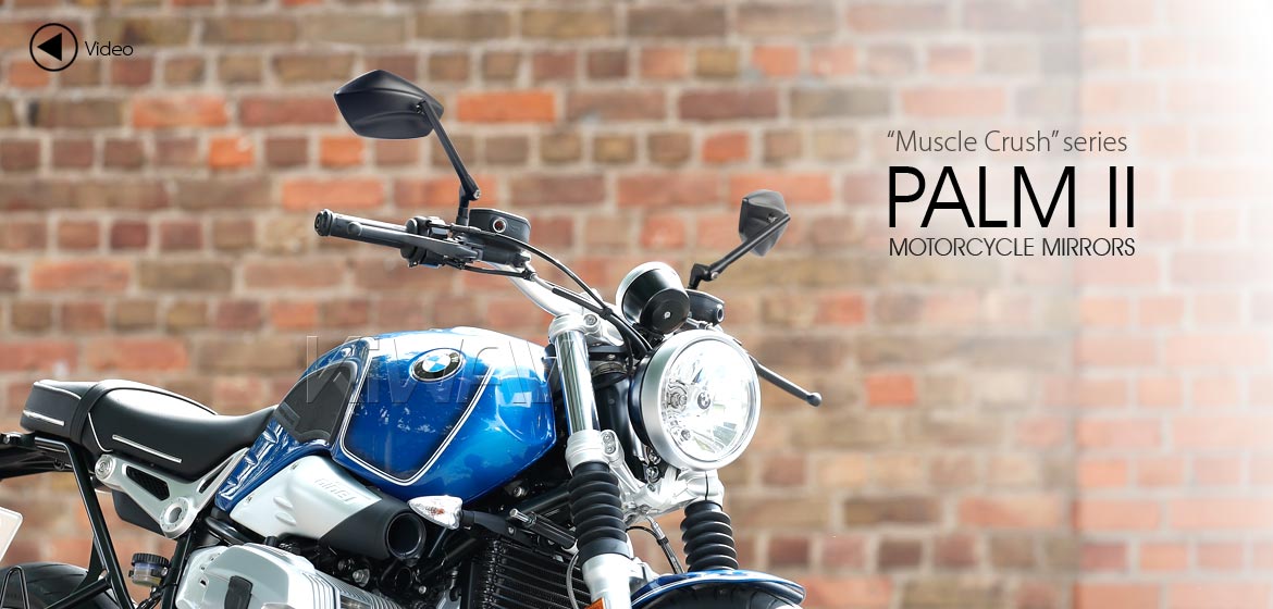 KiWAV motorcycle mirrors PalmII black 10mm 1.5pitch for BMW